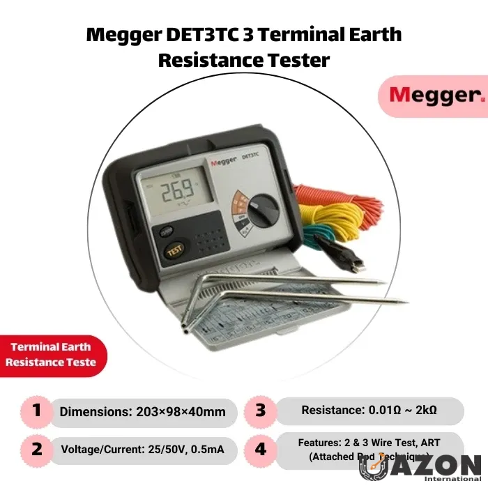 Megger DET3TC 3 Terminal Earth Resistance Tester